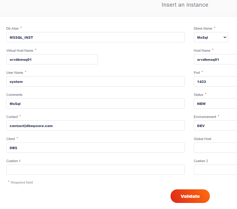 Add a new instance by duplicate an other one.